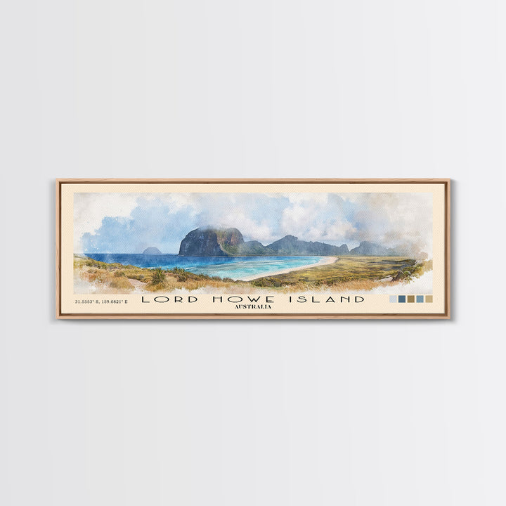 Lord Howe Island, Australia Watercolor Beach Print, Vacation Gift, Australia Wall Art, Beach Painting, Beach Decor, Beach Painting