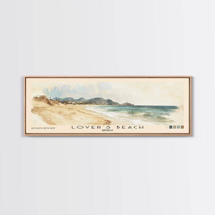 Lover’s Beach, Mexico Watercolor Print, Vacation Gift, Mexico Wall Art, Beach Painting, Beach Decor, Beach Or Lakehouse Art