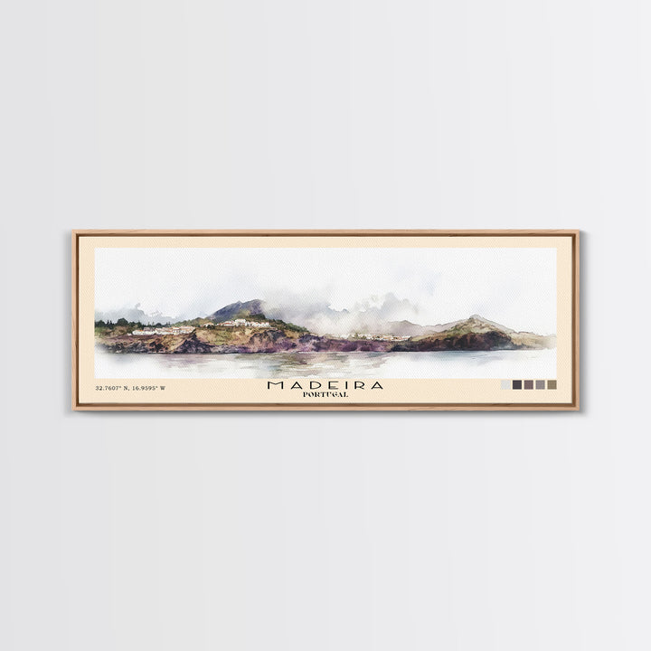 Madeira, Portugal Watercolor Beach Print, Vacation Gift, Portugal Wall Art, Beach Painting, Beach Decor, Beach Painting