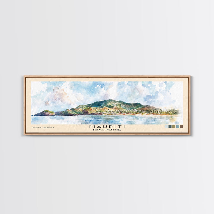 Maupiti, French Polynesia Watercolor Print, Vacation Gift, French Polynesia Wall Art, Vacation Wall Art, Vacatation Memories, Beach Decor, Beach Or Lakehouse Art