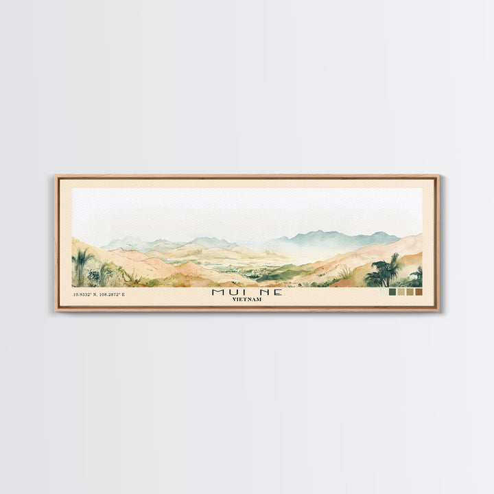 Mui Ne, Vietnam Watercolor Print, Vacation Gift, Vietnam Wall Art, Beach Painting, Beach Decor, Large Wall Art, Wood Frame Art