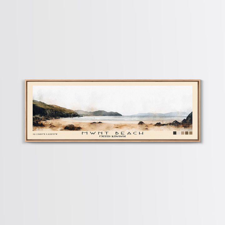 Mwnt Beach, United Kingdom Watercolor Print, Vacation Gift, United Kingdom Wall Art, Beach Painting, Beach Decor, Beach Or Lakehouse Art