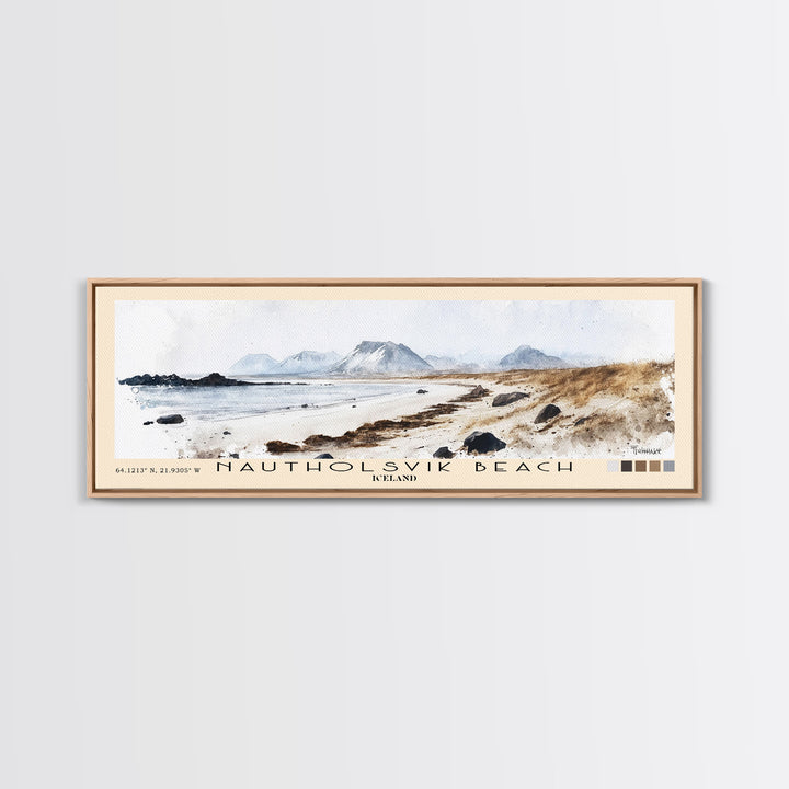 Nautholsvik Beach, Iceland Watercolor Print, Vacation Gift, Iceland Wall Art, Vacation Wall Art, Vacatation Memories, Beach Decor, Beach Or Lakehouse Art