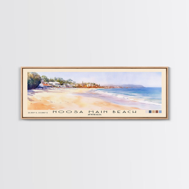 Noosa Main Beach, Australia Watercolor Print, Vacation Gift, Australia Wall Art, Vacation Wall Art, Vacatation Memories, Beach Decor, Beach Or Lakehouse Art