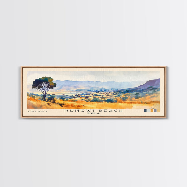 Nungwi Beach, Zanzibar Watercolor Print, Vacation Gift, Zanzibar Wall Art, Beach Painting, Beach Decor, Beach Or Lakehouse Art