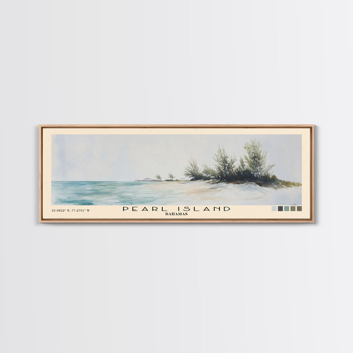 Pearl Island, Bahamas Watercolor Print, Vacation Gift, Bahamas Wall Art, Vacation Wall Art, Vacatation Memories, Beach Decor, Beach Or Lakehouse Art