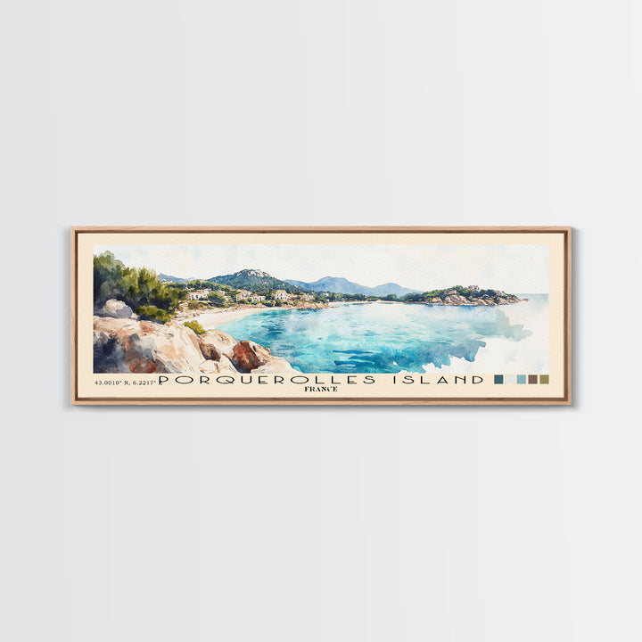 Porquerolles Island, France Watercolor Print, Vacation Gift, France Wall Art, Vacation Wall Art, Vacatation Memories, Beach Decor, Beach Or Lakehouse Art