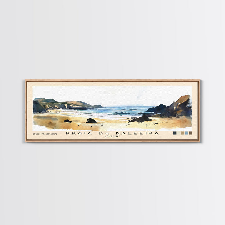 Praia da Baleeira, Portugal Watercolor Print, Vacation Gift, Portugal Wall Art, Beach Painting, Beach Decor, Beach Or Lakehouse Art