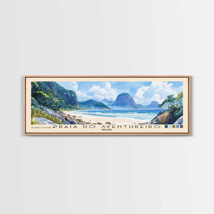 Praia do Aventureiro, Brazil Watercolor Print, Vacation Gift, Brazil Wall Art, Beach Painting, Beach Decor, Beach Or Lakehouse Art