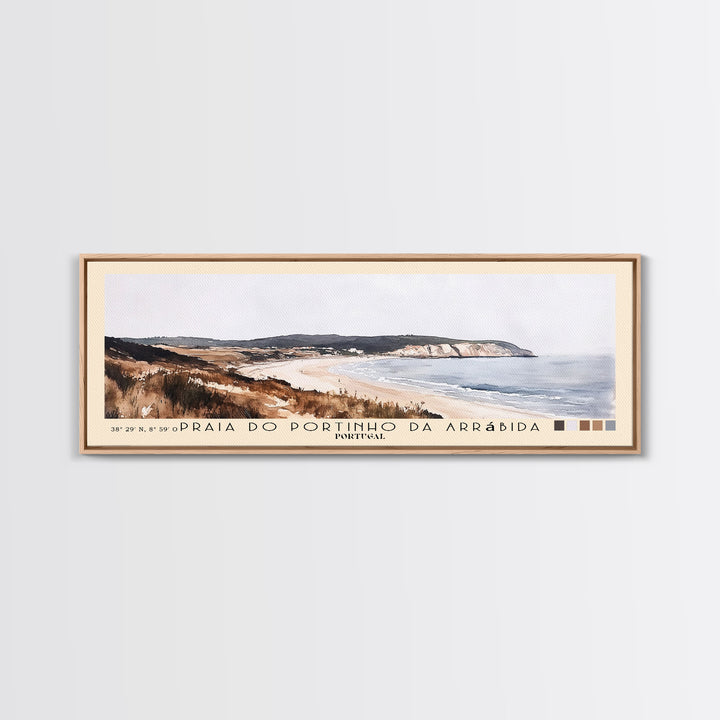 Praia do Portinho da Arrábida, Portugal Watercolor Beach Print, Vacation Gift, Portugal Wall Art, Beach Painting, Beach Decor, Beach Painting