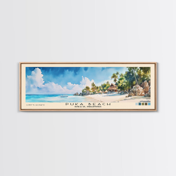 Puka Beach, Boracay, Philippines Watercolor Print, Vacation Gift, Boracay, Philippines Wall Art, Beach Painting, Beach Decor, Beach Or Lakehouse Art