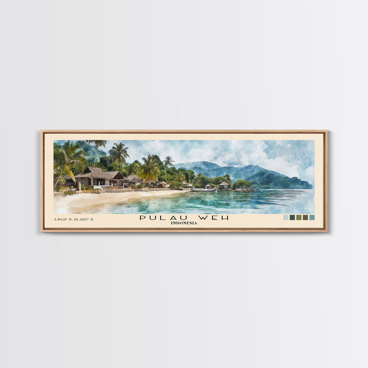 Pulau Weh, Indonesia Watercolor Print, Vacation Gift, Indonesia Wall Art, Vacation Wall Art, Vacatation Memories, Beach Decor, Beach Or Lakehouse Art