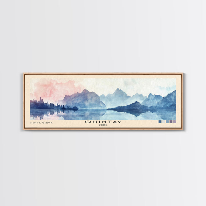 Quintay, Chile Watercolor Print, Vacation Gift, Chile Wall Art, Beach Painting, Beach Decor, Beach Or Lakehouse Art
