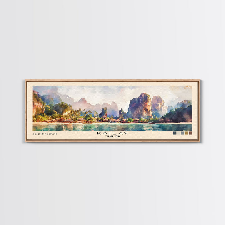 Railay, Thailand Watercolor Print, Vacation Gift, Thailand Wall Art, Vacation Wall Art, Vacatation Memories, Beach Decor, Beach Or Lakehouse Art