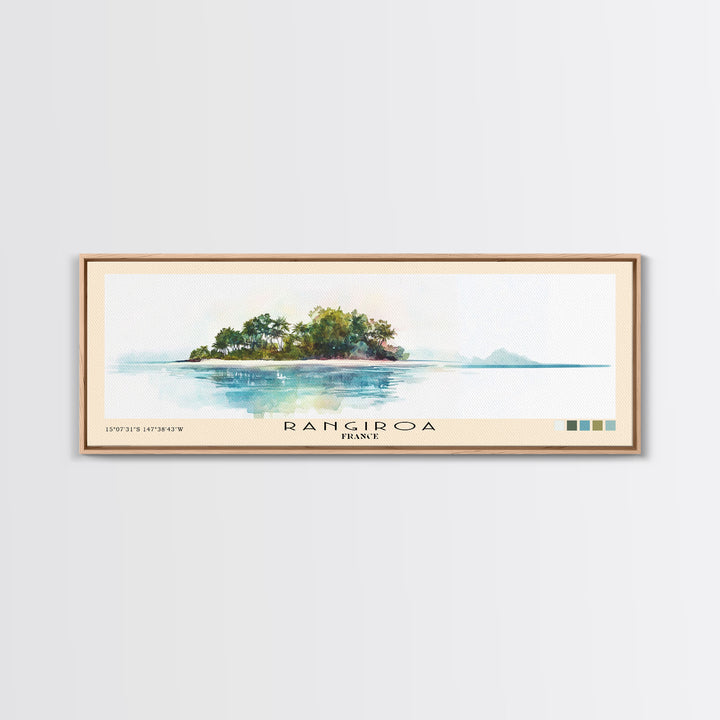 Rangiroa, France Watercolor Print, Vacation Gift, France Wall Art, Vacation Wall Art, Vacatation Memories, Beach Decor, Beach Or Lakehouse Art