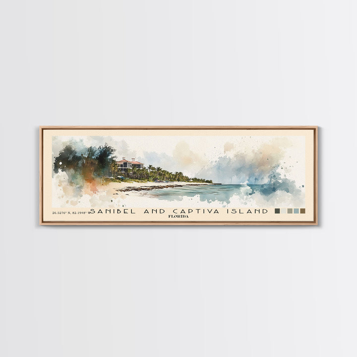 Sanibel and Captiva Island, Florida Watercolor Beach Print, Vacation Gift, Florida Wall Art, Beach Painting, Beach Decor, Beach Painting