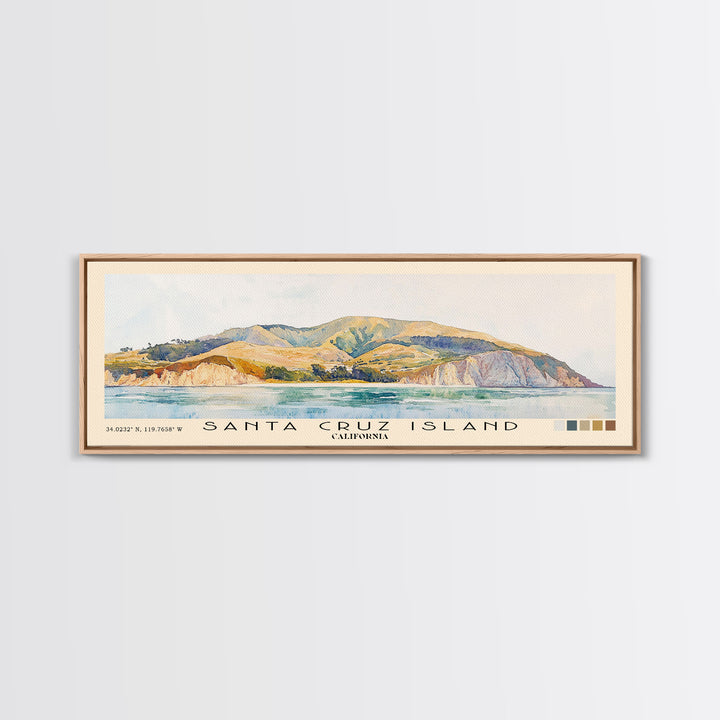 Santa Cruz Island, California Watercolor Print, Vacation Gift, California Wall Art, Beach Painting, Beach Decor, Beach Or Lakehouse Art