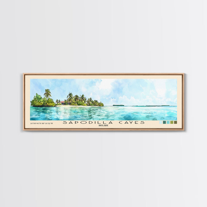 Sapodilla Cayes, Belize Watercolor Print, Vacation Gift, Belize Wall Art, Beach Painting, Beach Decor, Beach Or Lakehouse Art