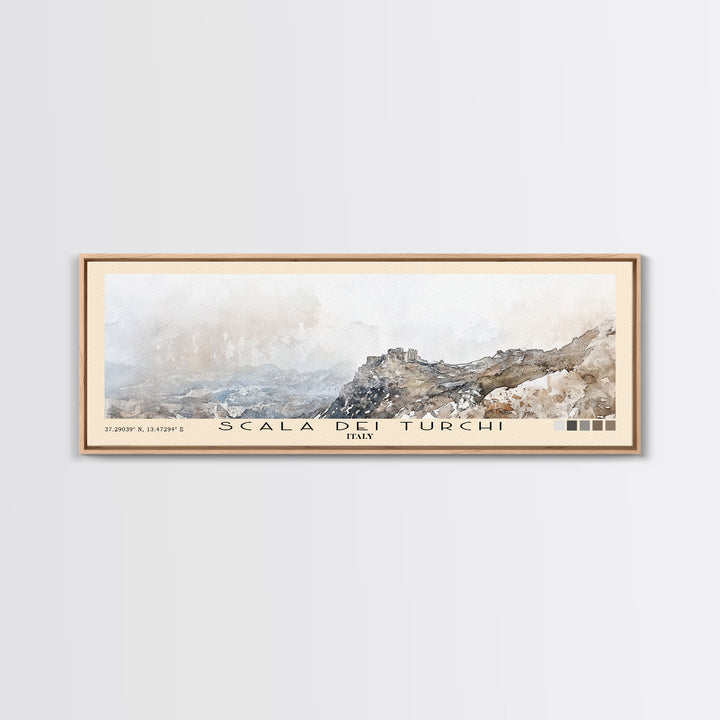Scala dei Turchi, Italy Watercolor Print, Vacation Gift, Italy Wall Art, Vacation Wall Art, Vacatation Memories, Beach Decor, Beach Or Lakehouse Art