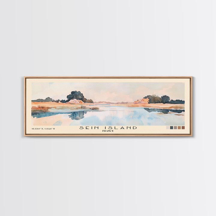 Sein Island, France Watercolor Print, Vacation Gift, France Wall Art, Vacation Wall Art, Vacatation Memories, Beach Decor, Beach Or Lakehouse Art