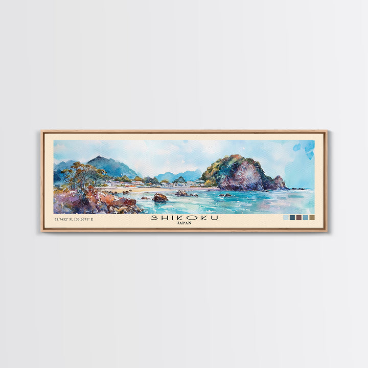 Shikoku, Japan Watercolor Print, Vacation Gift, Japan Wall Art, Vacation Wall Art, Vacatation Memories, Beach Decor, Beach Or Lakehouse Art