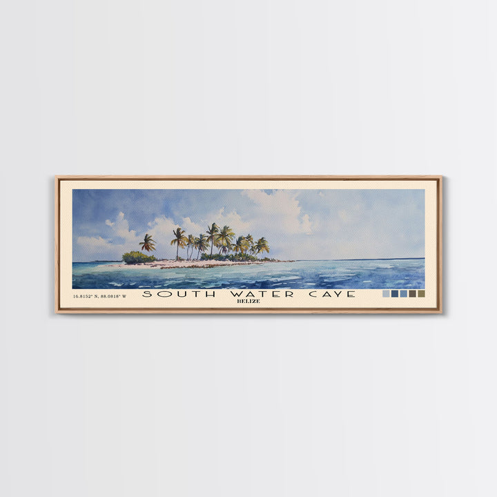 South Water Caye, Belize Watercolor Print, Vacation Gift, Belize Wall Art, Beach Painting, Beach Decor, Beach Or Lakehouse Art