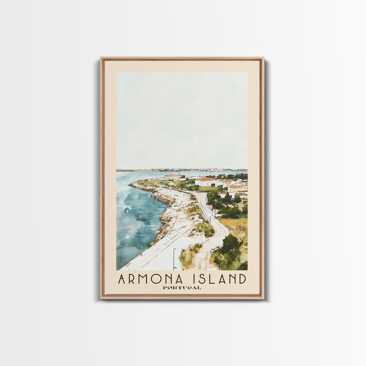 Armona Island, Portugal Watercolor Beach Print, Vacation Gift, Portugal Wall Art, Beach Painting, Beach Decor, Beach Painting