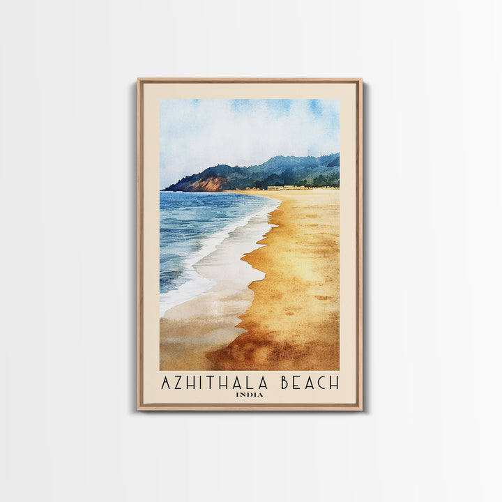 Azhithala Beach, India Watercolor Print, Vacation Gift, India Wall Art, Beach Painting, Beach Decor, Beach Or Lakehouse Art