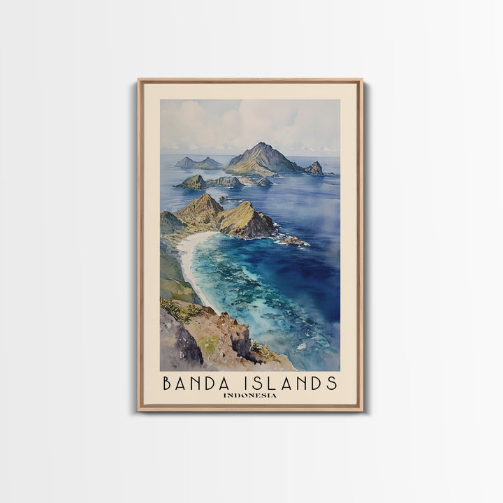 Banda Islands, Indonesia Watercolor Print, Vacation Gift, Indonesia Wall Art, Beach Painting, Beach Decor, Beach Or Lakehouse Art