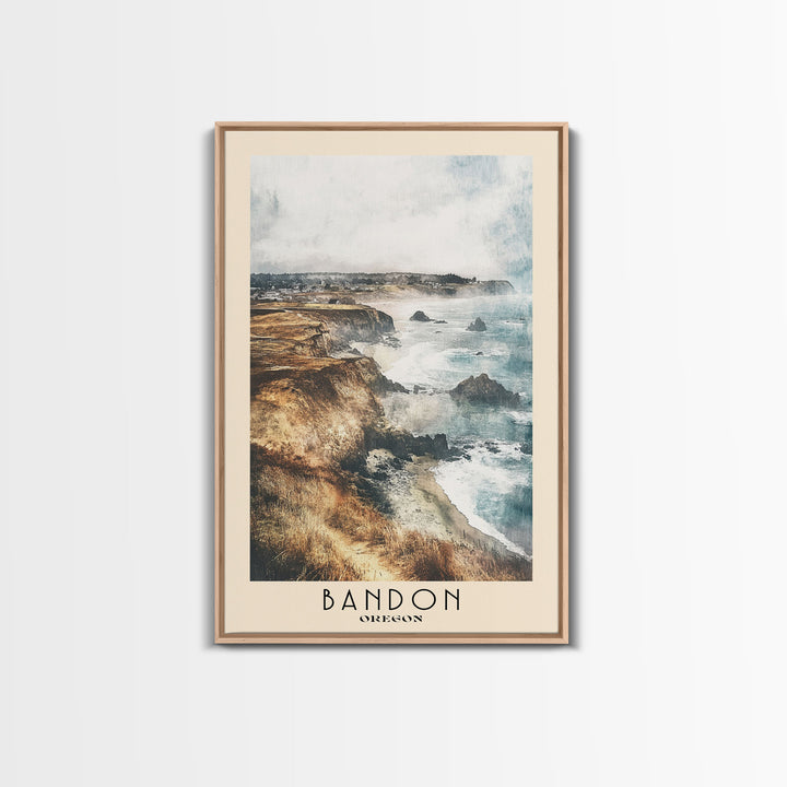 Bandon, Oregon Watercolor Beach Print, Vacation Gift, Oregon Wall Art, Beach Painting, Beach Decor, Beach Painting