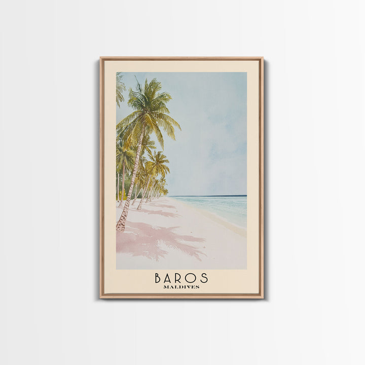 Baros, Maldives Watercolor Print, Vacation Gift, Maldives Wall Art, Vacation Wall Art, Vacatation Memories, Beach Decor, Beach Or Lakehouse Art