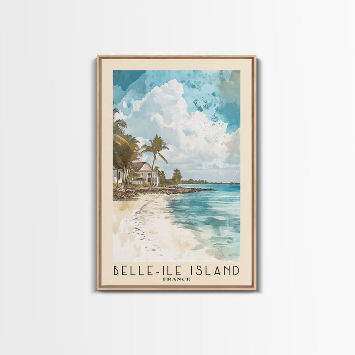 Belle-Ile Island, France Watercolor Beach Print, Vacation Gift, France Wall Art, Beach Painting, Beach Decor, Beach Painting