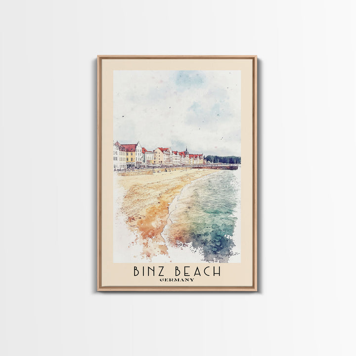 Binz Beach, Germany Watercolor Print, Vacation Gift, Germany Wall Art, Vacation Wall Art, Vacatation Memories, Beach Decor, Beach Or Lakehouse Art