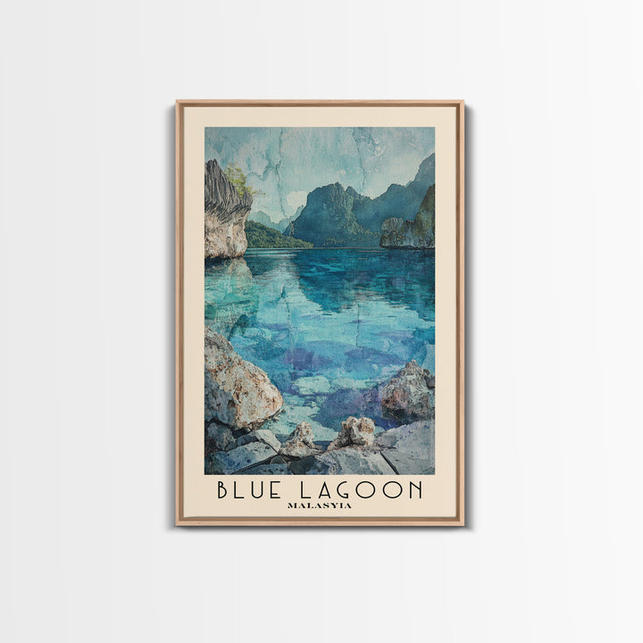 Blue Lagoon, Malasyia Watercolor Beach Print, Vacation Gift, Malasyia Wall Art, Beach Painting, Beach Decor, Beach Painting