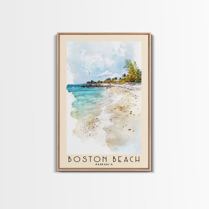 Boston Beach, Jamaica Watercolor Beach Print, Vacation Gift, Jamaica Wall Art, Beach Painting, Beach Decor, Beach Painting
