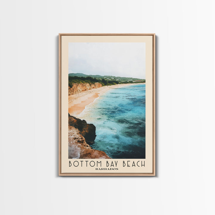 Bottom Bay Beach, Barbados Watercolor Print, Vacation Gift, Barbados Wall Art, Beach Painting, Beach Decor, Beach Or Lakehouse Art