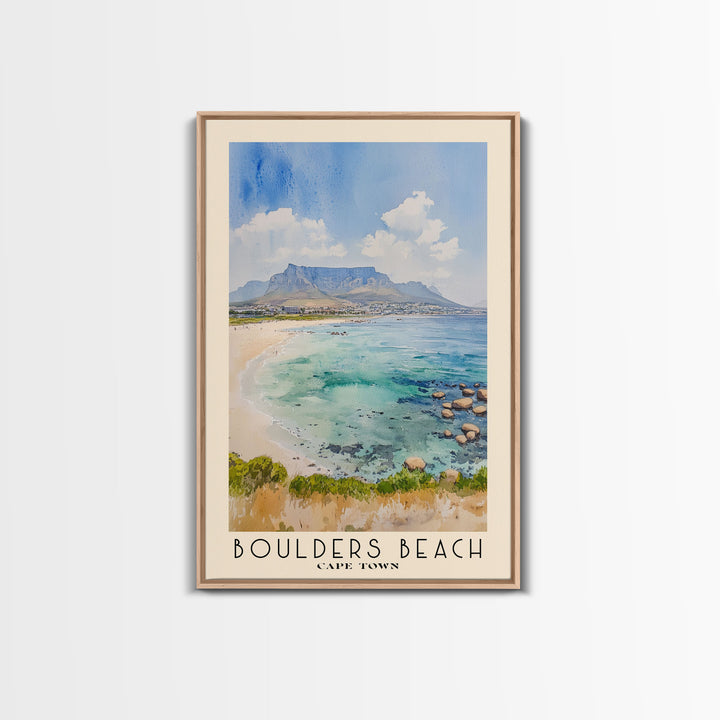 Boulders Beach, Cape Town Watercolor Beach Print, Vacation Gift, Cape Town Wall Art, Beach Painting, Beach Decor, Beach Painting