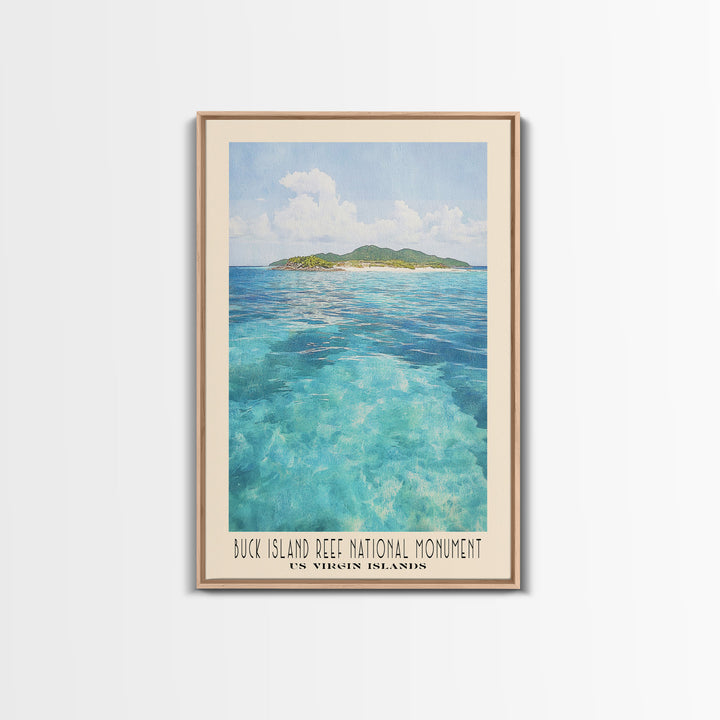 Buck Island Reef National Monument, US Virgin islands Watercolor Print, Vacation Gift, US Virgin islands Wall Art, Beach Painting, Beach Decor, Beach Or Lakehouse Art