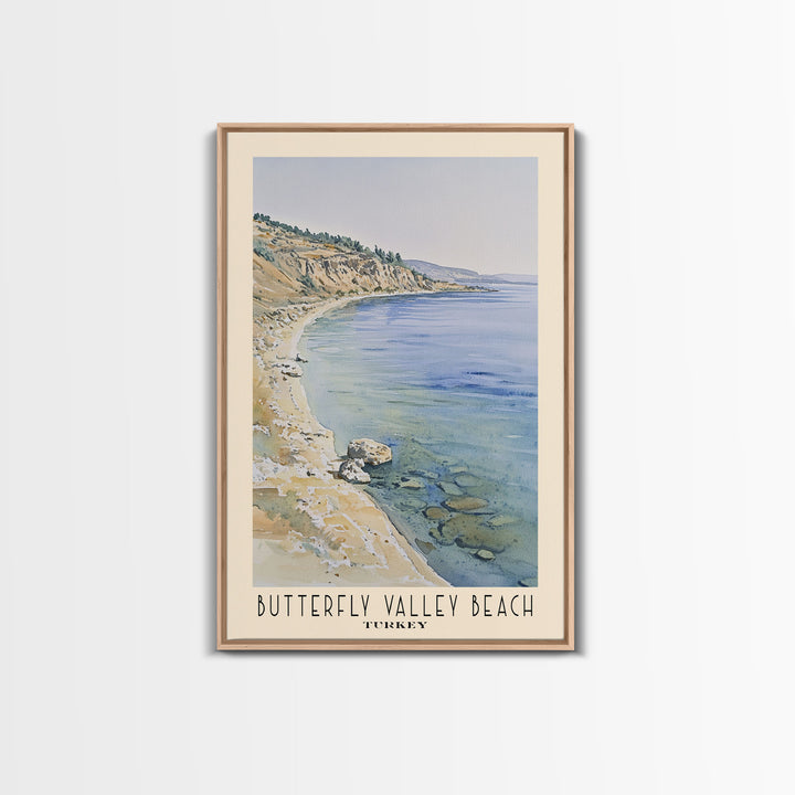 Butterfly Valley Beach, Turkey Watercolor Print, Vacation Gift, Turkey Wall Art, Vacation Wall Art, Vacatation Memories, Beach Decor, Beach Or Lakehouse Art