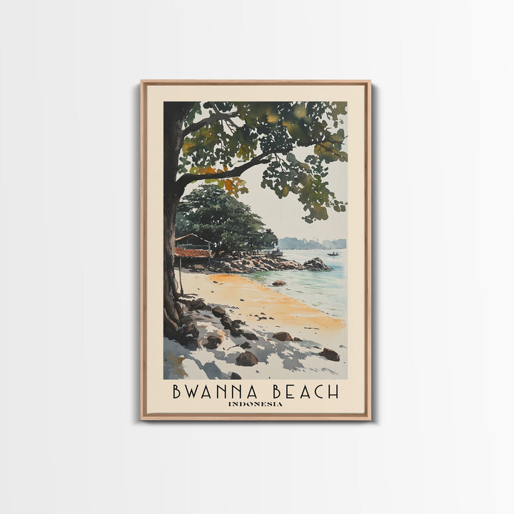 Bwanna Beach, Indonesia Watercolor Print, Vacation Gift, Indonesia Wall Art, Beach Painting, Beach Decor, Beach Or Lakehouse Art