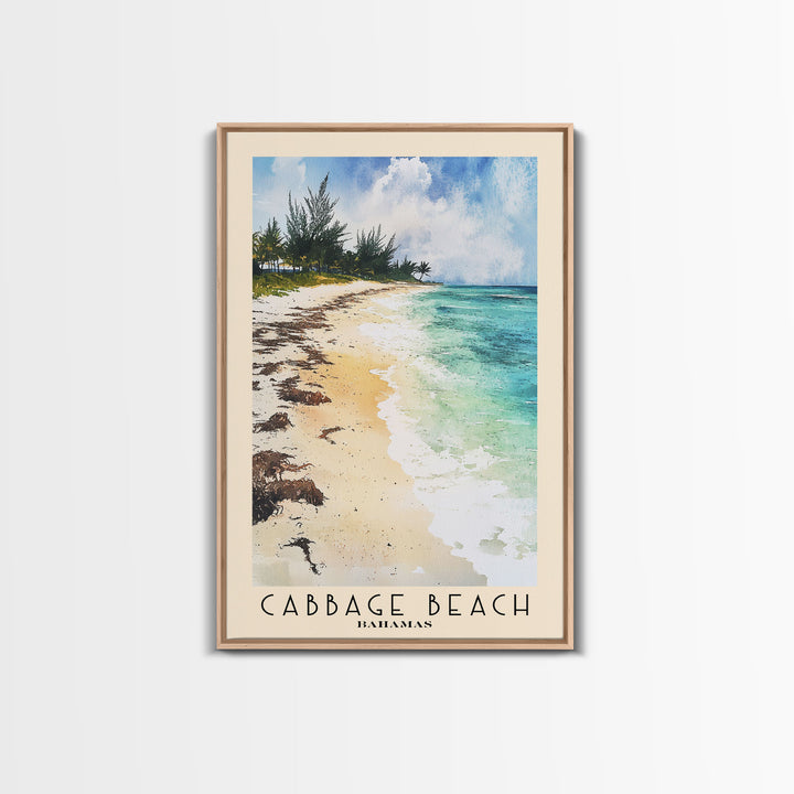 Cabbage Beach, Bahamas Watercolor Print, Vacation Gift, Bahamas Wall Art, Vacation Wall Art, Vacatation Memories, Beach Decor, Beach Or Lakehouse Art