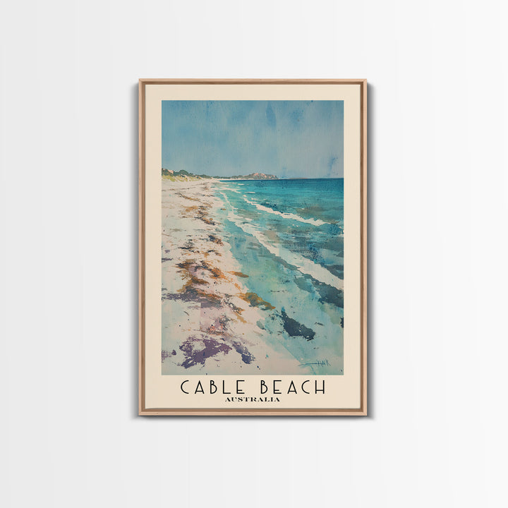 Cable Beach, Australia Watercolor Print, Vacation Gift, Australia Wall Art, Beach Painting, Beach Decor, Beach Or Lakehouse Art