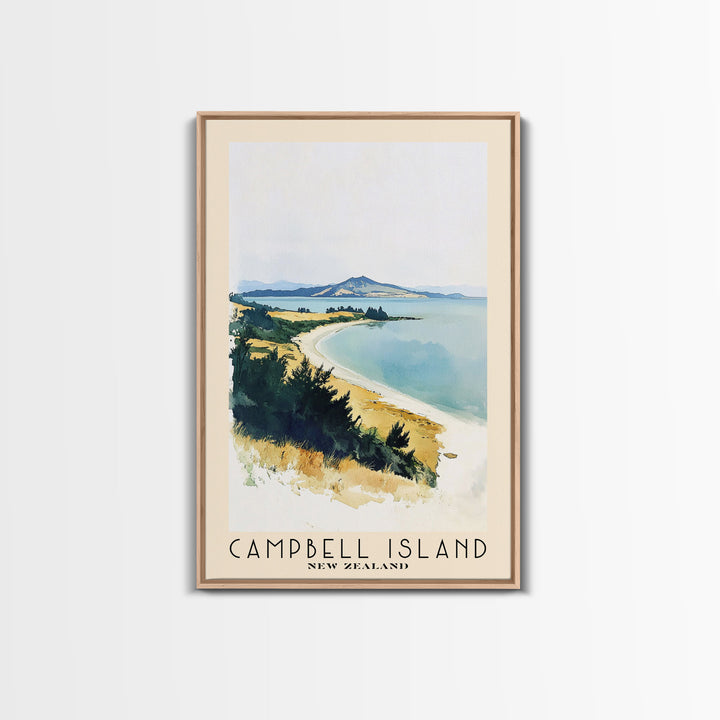 Campbell Island, New Zealand Watercolor Print, Vacation Gift, New Zealand Wall Art, Vacation Wall Art, Vacatation Memories, Beach Decor, Beach Or Lakehouse Art