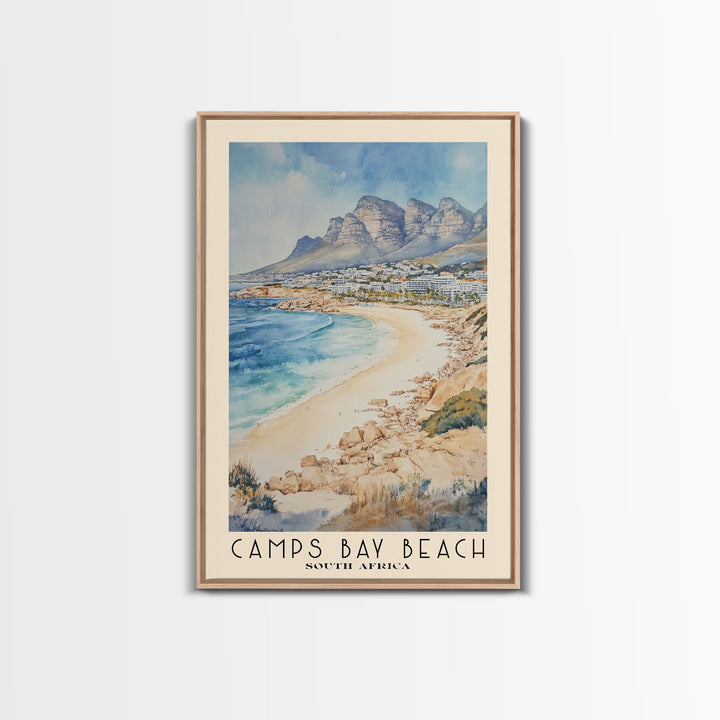 Camps Bay Beach, South Africa Watercolor Print, Vacation Gift, South Africa Wall Art, Beach Painting, Beach Decor, Beach Or Lakehouse Art