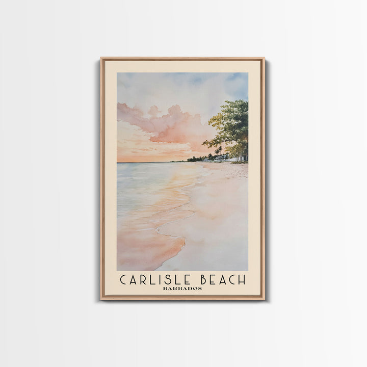 Carlisle Beach, Barbados Watercolor Print, Vacation Gift, Barbados Wall Art, Beach Painting, Beach Decor, Beach Or Lakehouse Art