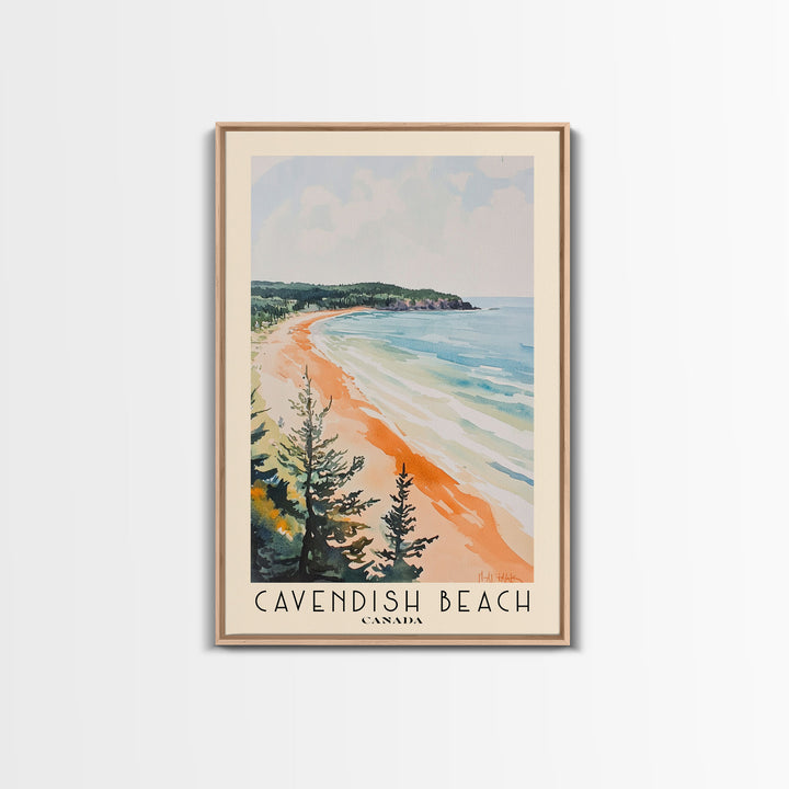 Cavendish Beach, Canada Watercolor Print, Vacation Gift, Canada Wall Art, Beach Painting, Beach Decor, Beach Or Lakehouse Art