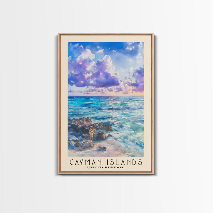 Cayman Islands, United Kingdom Watercolor Beach Print, Vacation Gift, United Kingdom Wall Art, Beach Painting, Beach Decor, Beach Painting