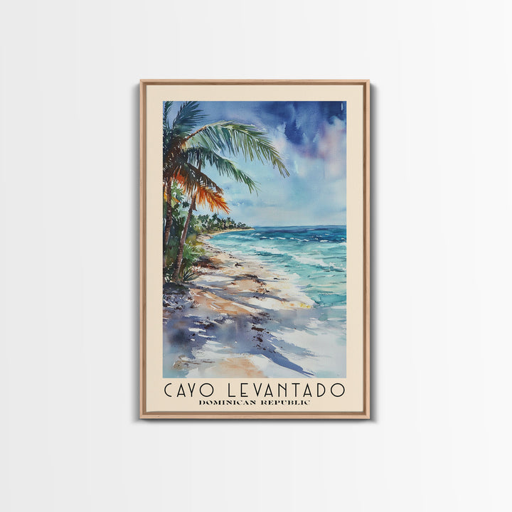 Cayo Levantado, Dominican Republic Watercolor Print, Vacation Gift, Dominican Republic Wall Art, Beach Painting, Beach Decor, Large Wall Art, Wood Frame Art