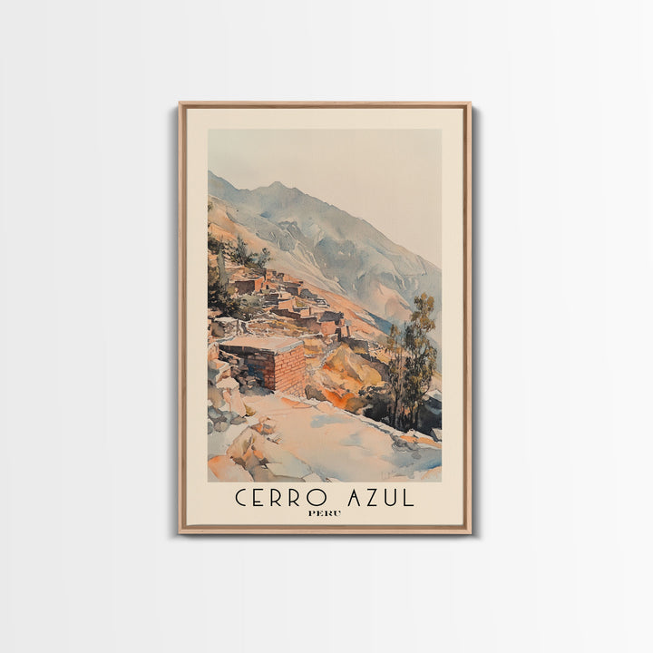 Cerro Azul, Peru Watercolor Print, Vacation Gift, Peru Wall Art, Vacation Wall Art, Vacatation Memories, Beach Decor, Beach Or Lakehouse Art
