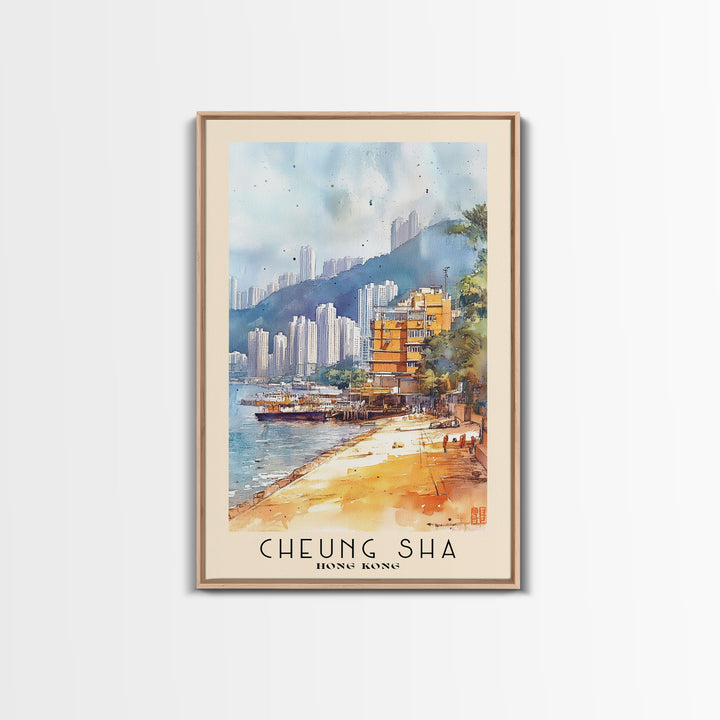Cheung Sha, Hong Kong Watercolor Print, Vacation Gift, Hong Kong Wall Art, Vacation Wall Art, Vacatation Memories, Beach Decor, Beach Or Lakehouse Art